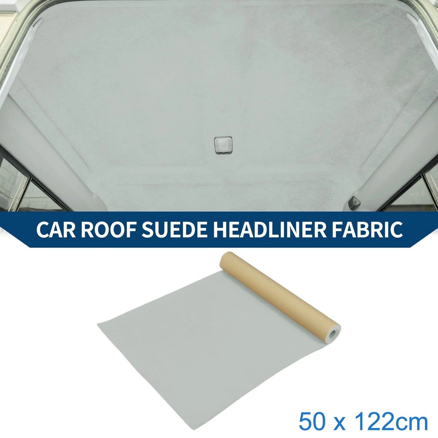150G Suede Headliner Fabric for Car Roof Repair (20"L x 47"W) Light Gray