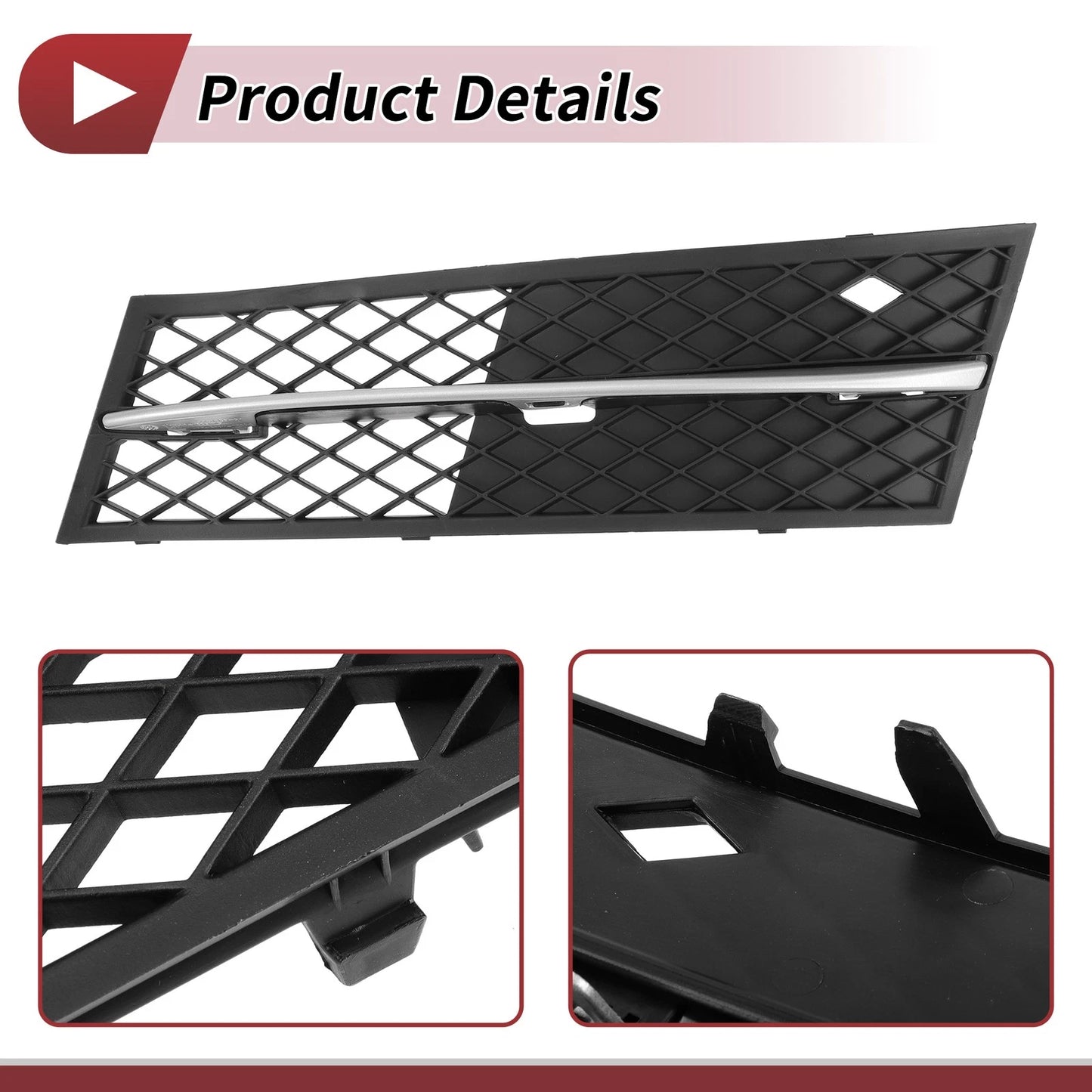 1 Pc Front Left Fog Light Grill for BMW 528i (2011-2013) Black