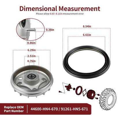 Front Brake Drum & Seal for Honda ATV Rancher 350 (2000–2006)