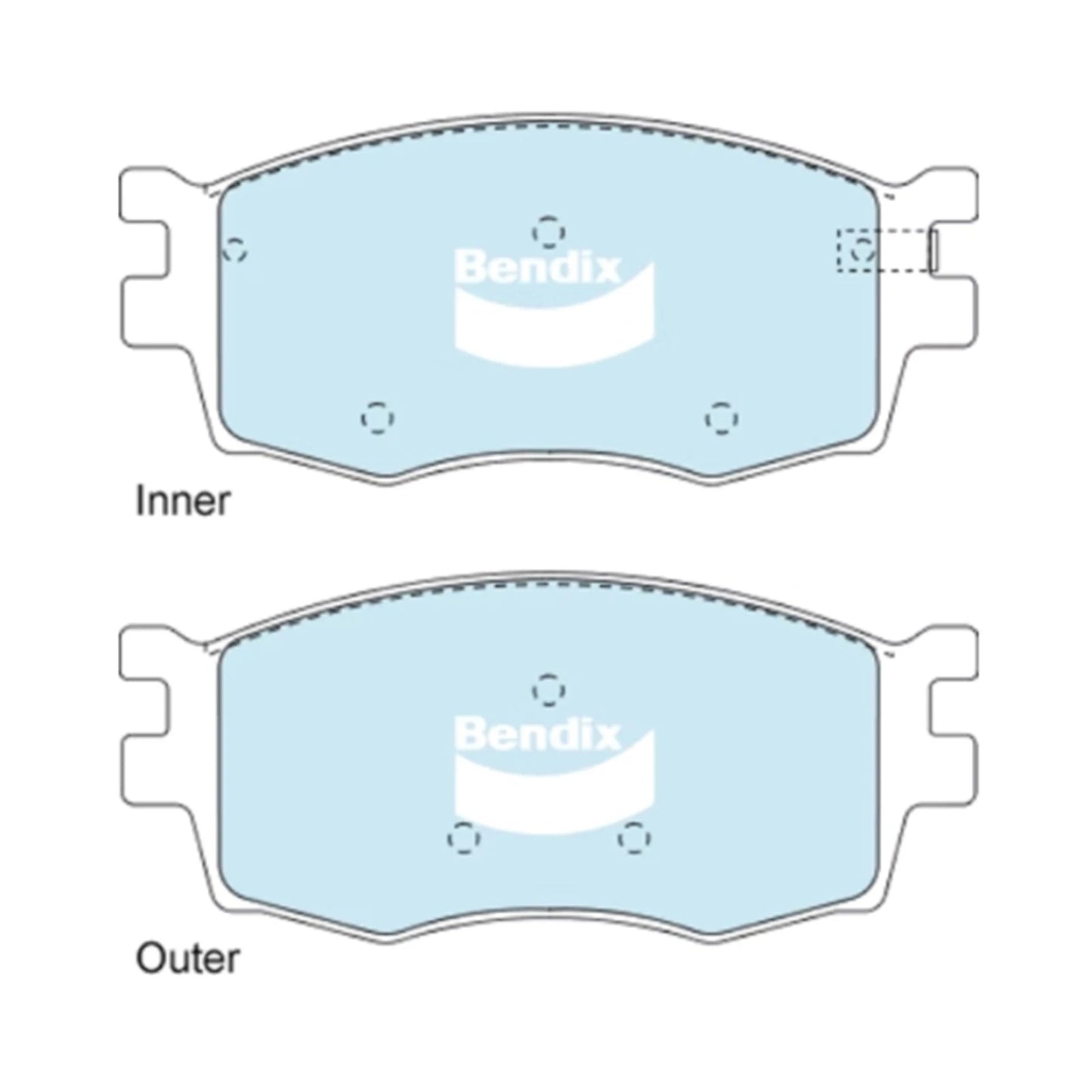 Set of 4 Bendix Front Disc Brake Pads for Hyundai Accent (2006–2009)