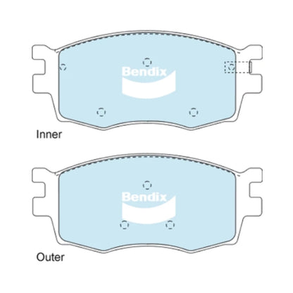 Set of 4 Bendix Front Disc Brake Pads for Hyundai Accent (2006–2009)