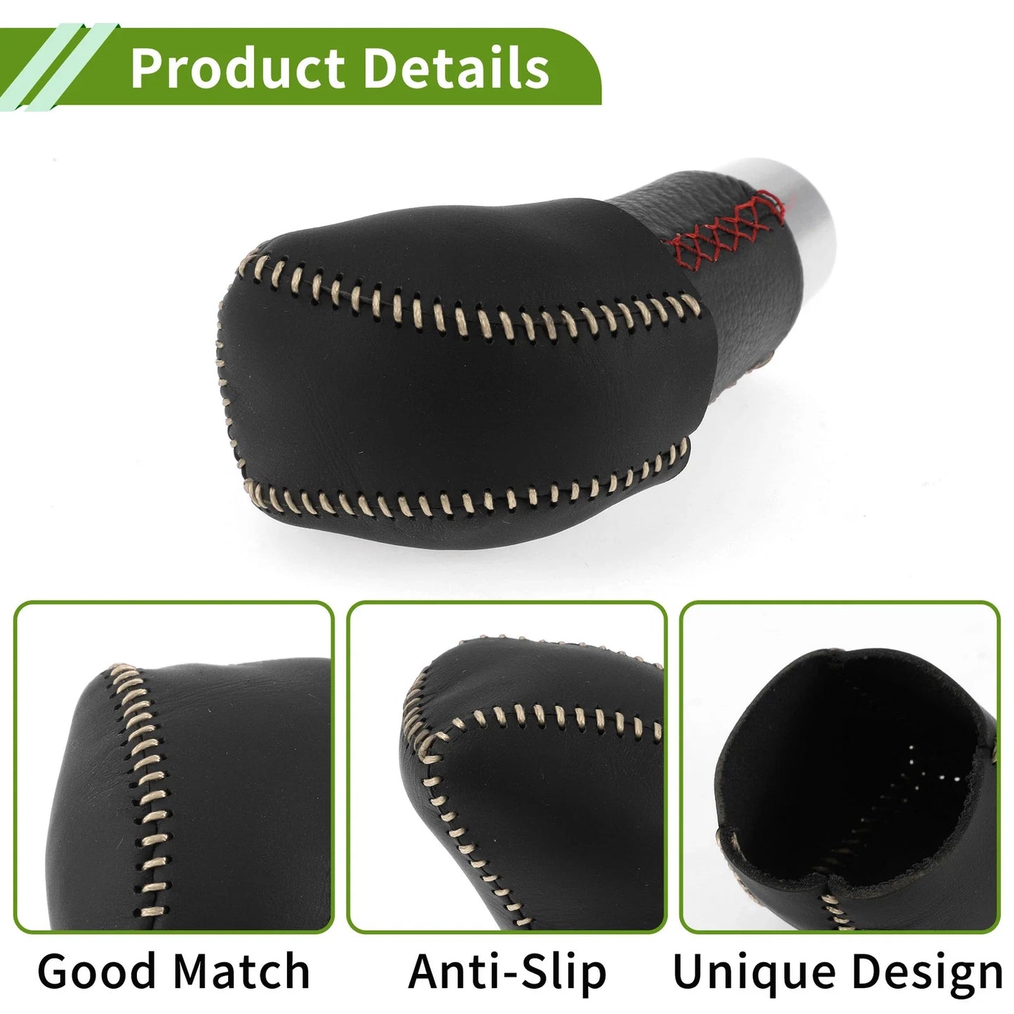 Car Gear Shift Knob Cover for Lexus RX350 2023-2024 Black Beige Faux Leather