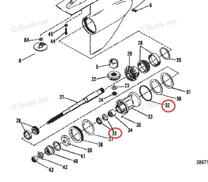 Lower Unit Gearcase Seal Kit for Mercruiser Bravo II