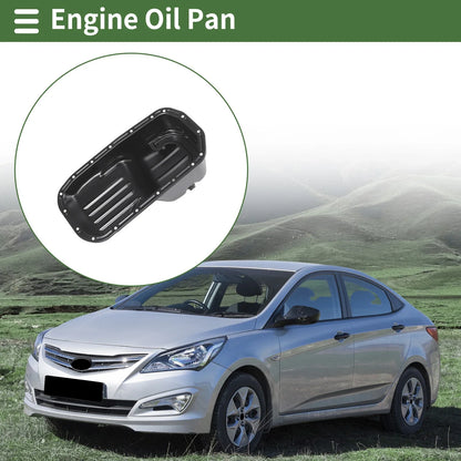 Engine Oil Pan for Hyundai Accent (1994-2000) - 1 x No.2151026010 Iron Black