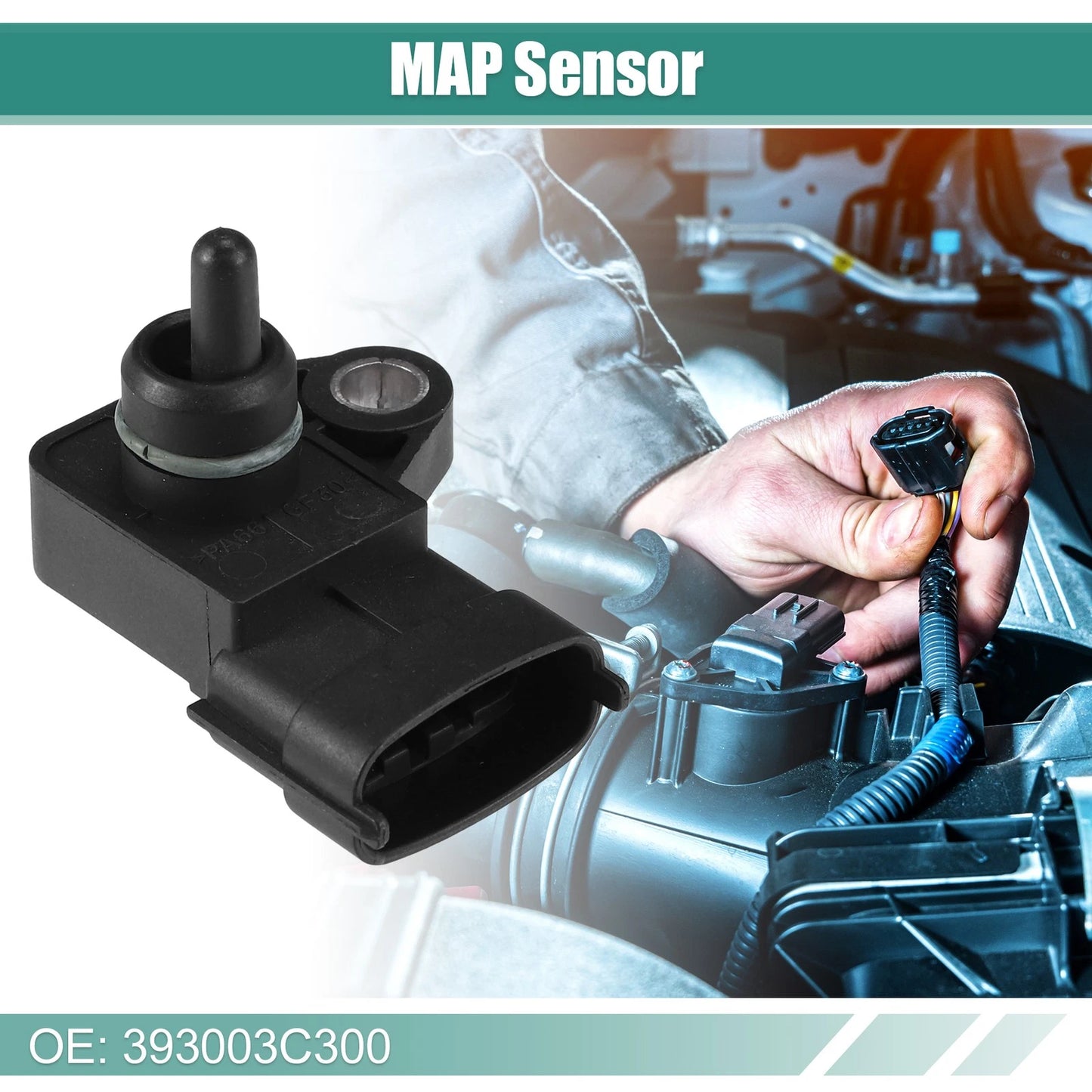 Manifold Absolute Pressure Sensor for Hyundai Santa Fe (2010–2019) No.393003C300