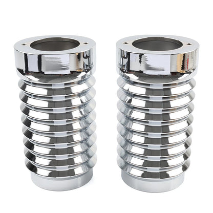 Chrome Retro Fork Boot Slider Covers for Harley Tour Road Street Tri Glide