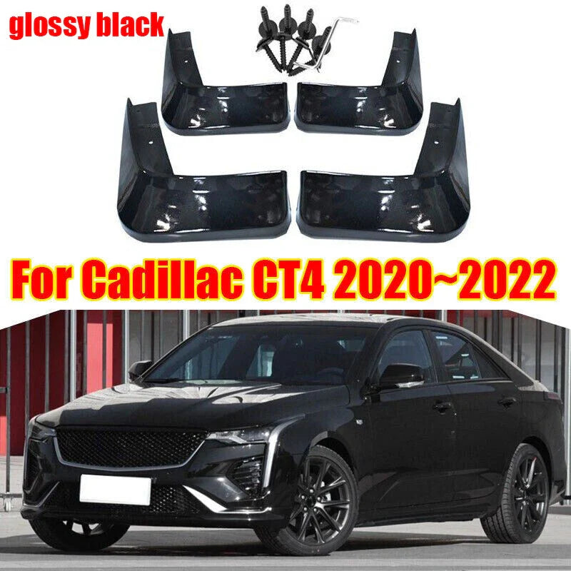 Mud Flaps Splash Guards Fender Mudguards 2 x for Cadillac CT4 (2020–2022)