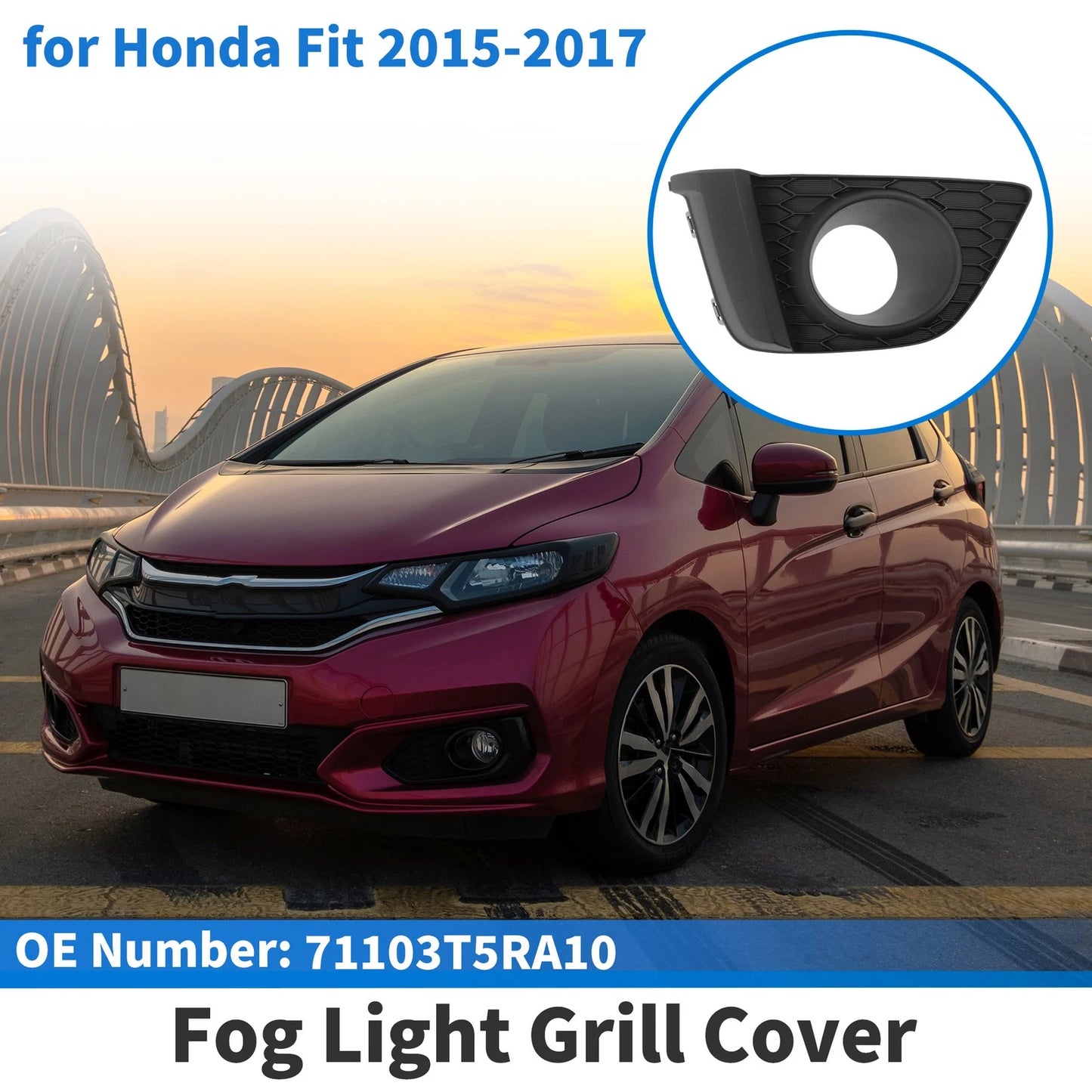 Front Right Fog Light Grill No. 71103T5RA10 for Honda Fit (2015–2017)