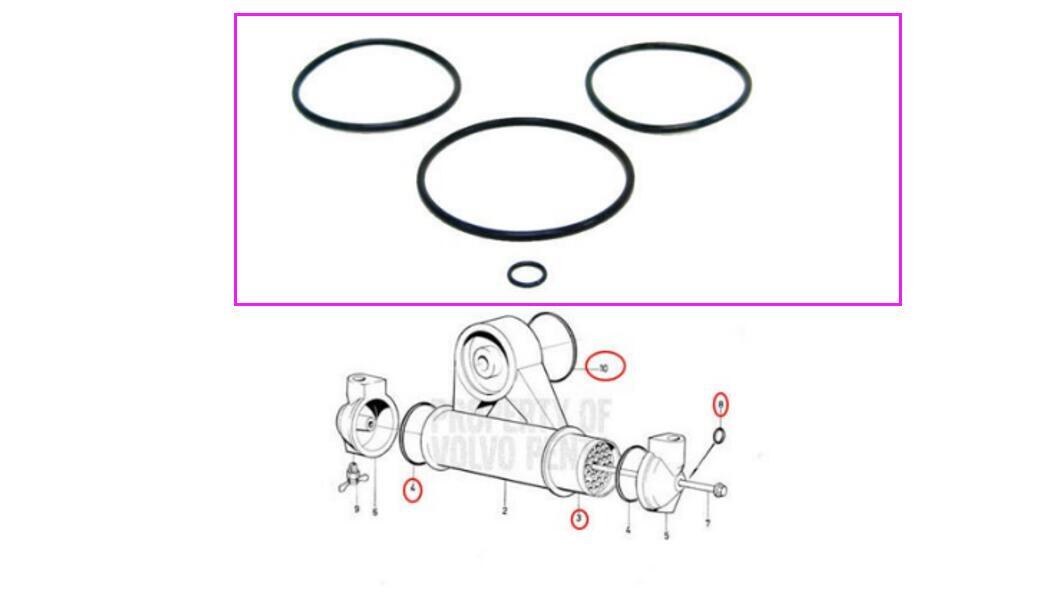 Oil Cooler Re-Seal Kit for Volvo Penta AQ120-AQ171