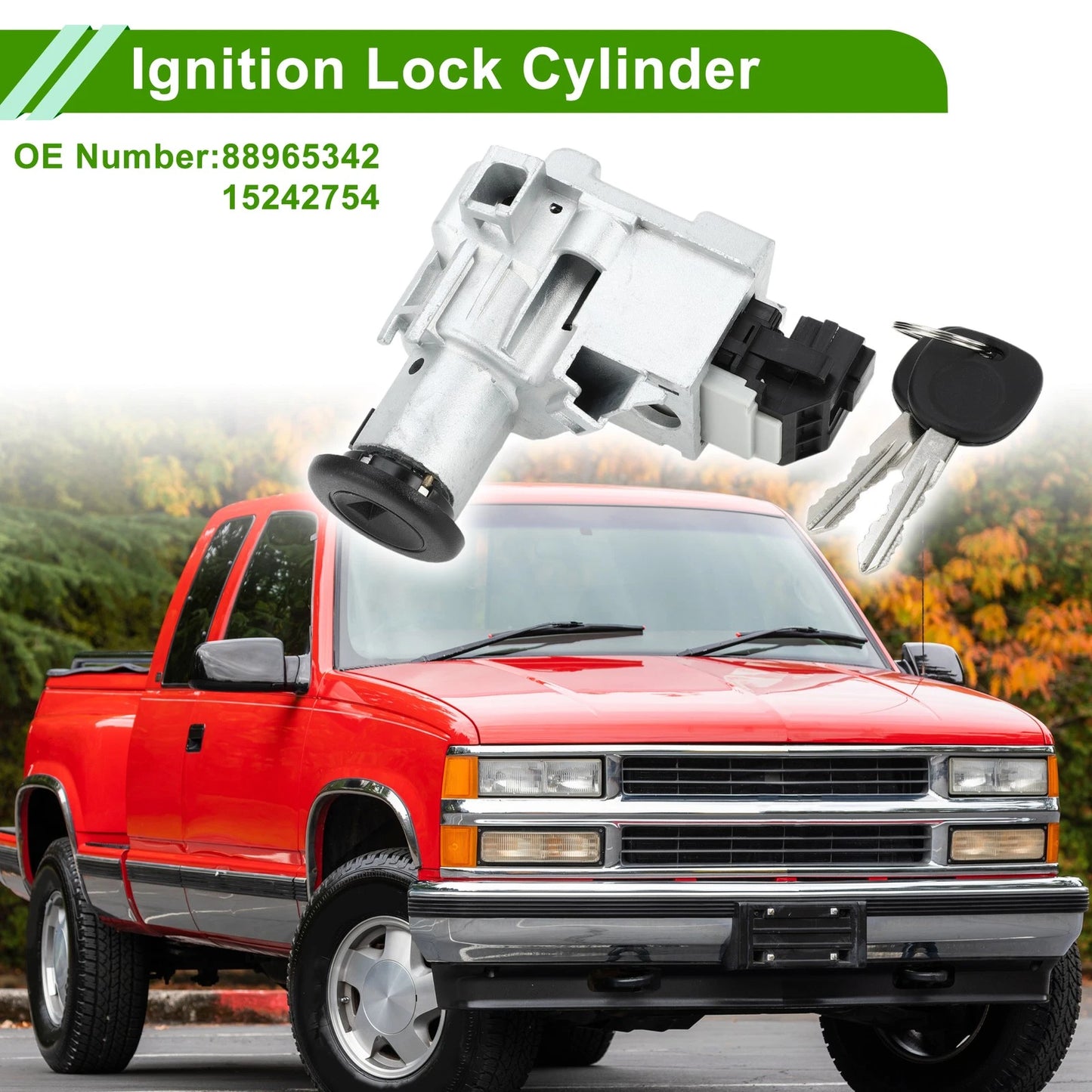 Ignition Lock Cylinder Assembly for Chevrolet Silverado 1500 3500 (No. 88965342)