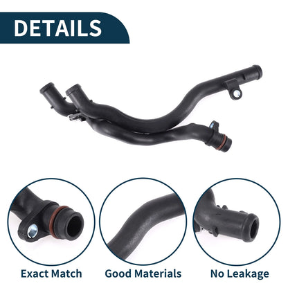 Radiator Hose Coolant Pipe for Volkswagen Touareg (2010–2014) 1 Pcs Plastic Black