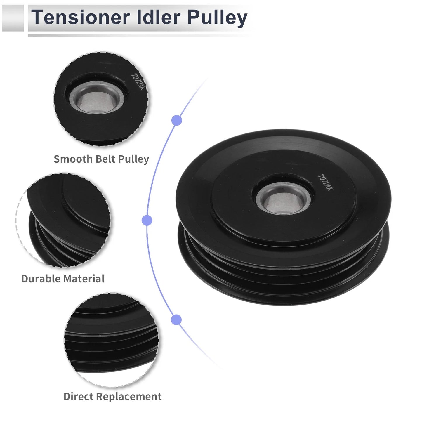 Drive Belt Idler Pulley Serpentine for Toyota Prius (2001–2009) 16630-21020