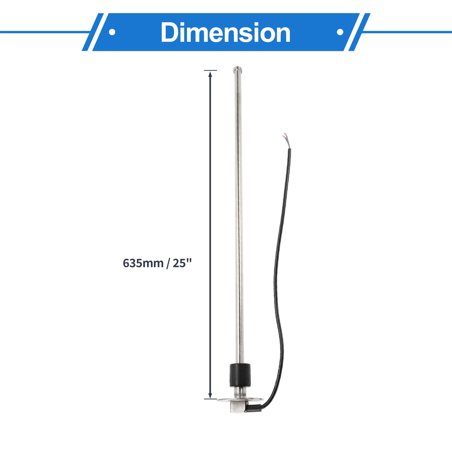 Fuel Sending Unit and Gauge Kit 0-190 Ohm 25" for Boat Car Truck