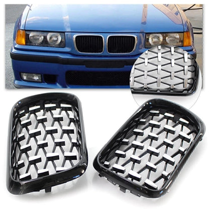 Front Grill for BMW 3 Series E36 (1997–1999) Shiny Black Frame Diamond