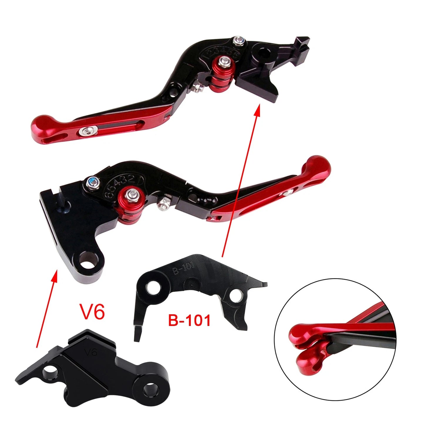 Adjustable Brake Clutch Levers for Yamaha XSR900 MT-09 (2024–2025) Red