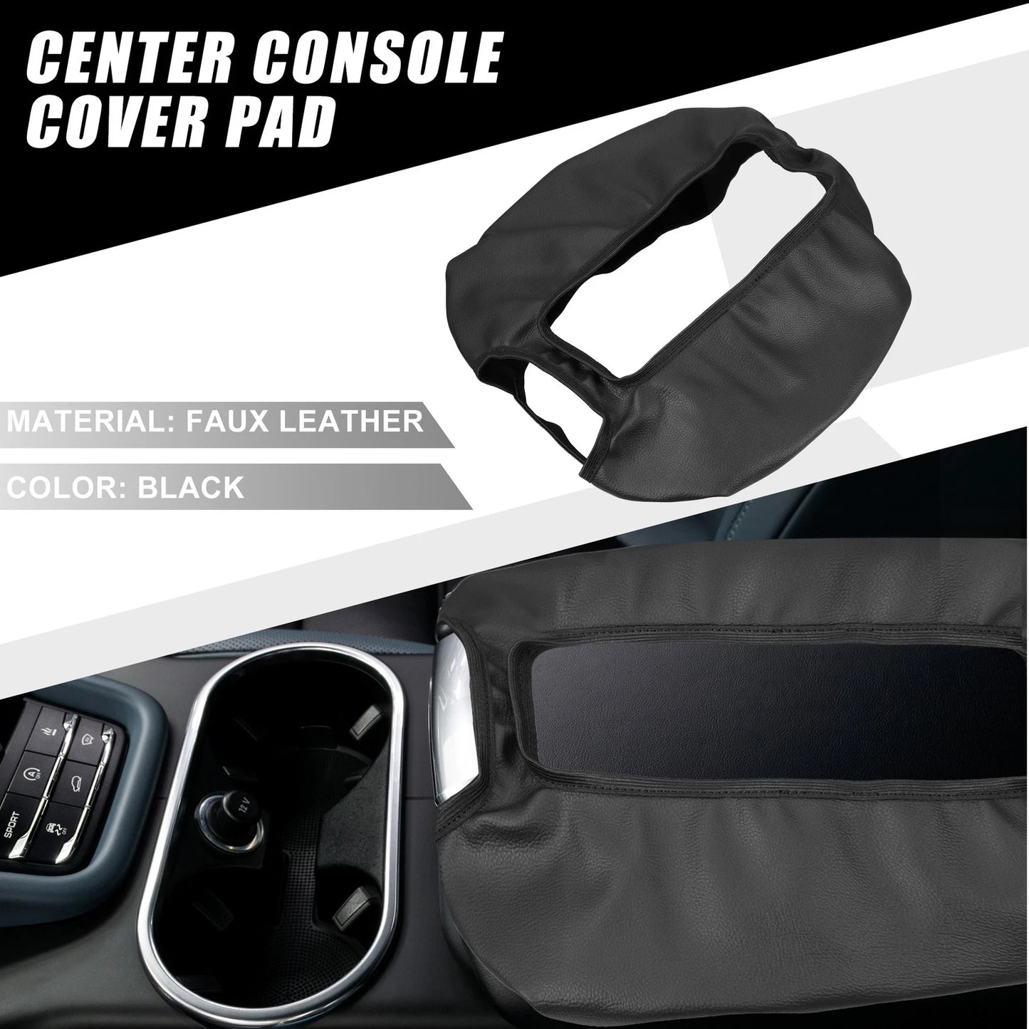 Center Console Cover Pad for Chevy Silverado 1500 1500HD (2007–2014) Black