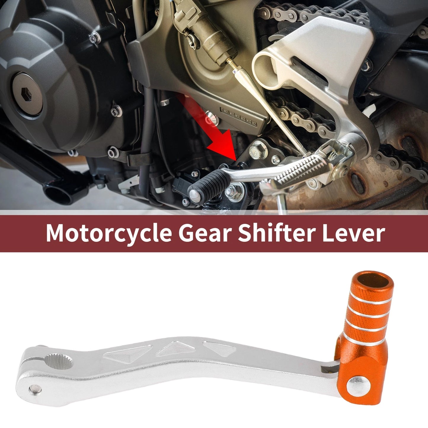 Folding Gear Shifter Levers for Yamaha TTR 50 (2000–2023) - Silver, Orange