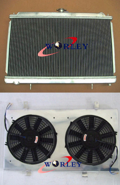 3 Row Aluminum Radiator with Fan Shroud & Hoses for Nissan Silvia S14 S15 (1995-2002)
