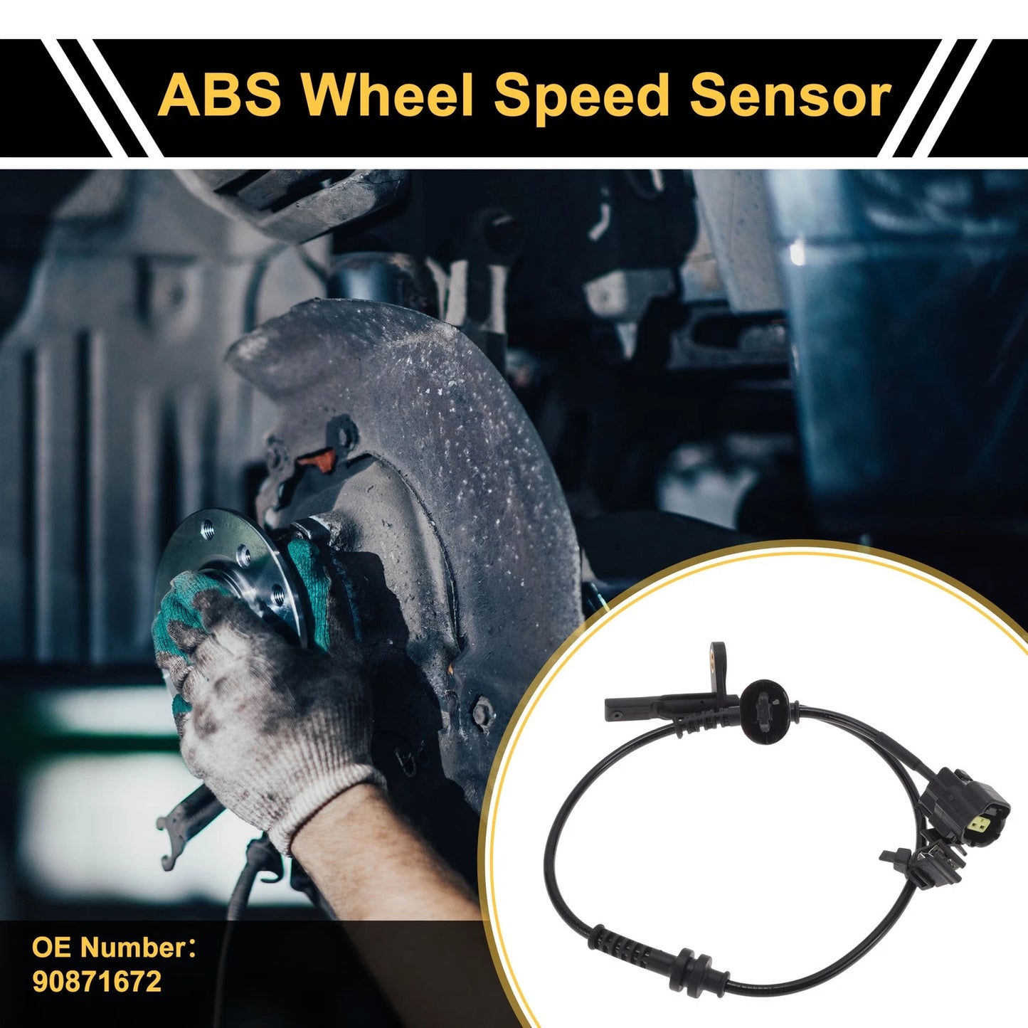 ABS Wheel Speed Sensor No. 90871672 for Chevrolet Sail 3 (2012–2014) 1 Pc Rear Left