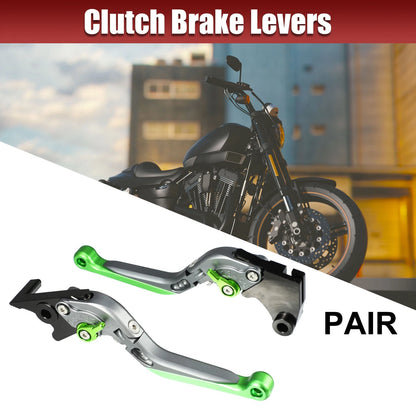 Pair Brake Clutch Levers for Kawasaki Z250SL (2015–2016) Titanium Tone Green
