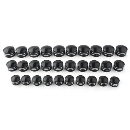 9mm Motor Bolt Topper Caps Covers for Harley  - 10 x Black CNC
