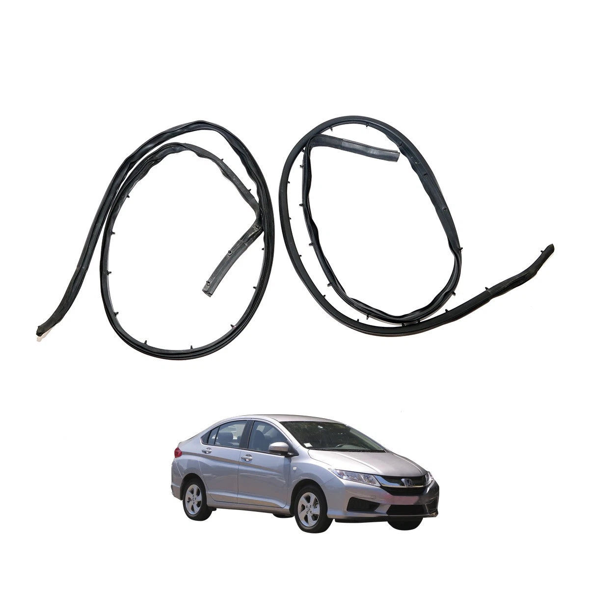 Set of 4 Door Roof Weatherstrip Seals for Honda City (2014–2020)