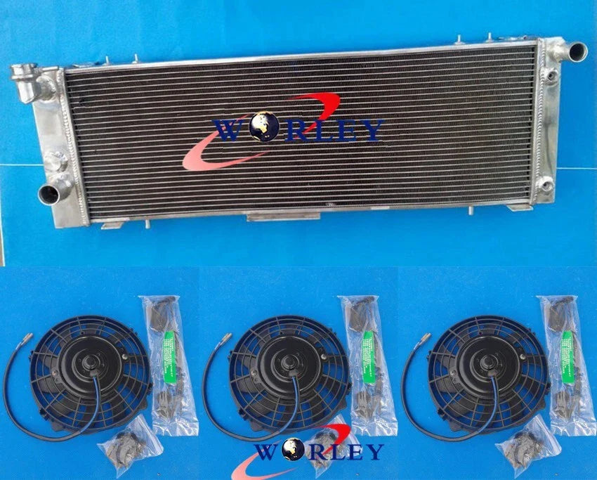 4 Row Radiator + Fan for Jeep Cherokee XJ 2.5 4.0 V6 AT (1997-2001)