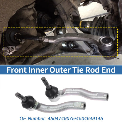 2pcs Front Outer Tie Rod End Links for Toyota Prius (2001–2009) No.4504749075/4504649145