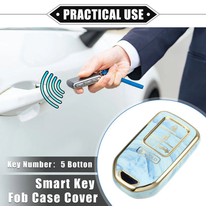 Key Fob Cover for Honda Accord CR-V 5 Button Soft TPU Blue (2016-2023)