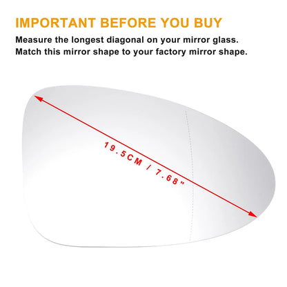 Right Side Heated White Mirror Glass for Porsche Macan (2014-2018)