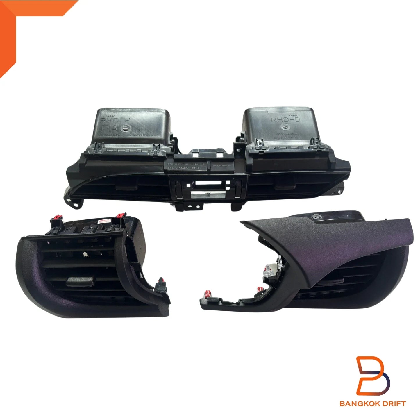 Black Center Dashboard Air Vents Panel for Toyota Hilux Ute Revo (2015-2024)
