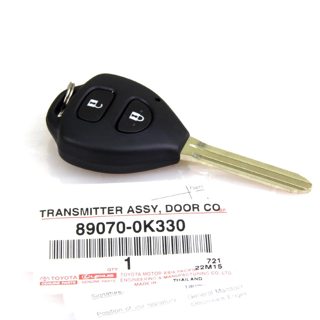 Set of 2 Remote Key Fobs for Toyota Hilux MK6 SR5 Vigo (2004–2011)