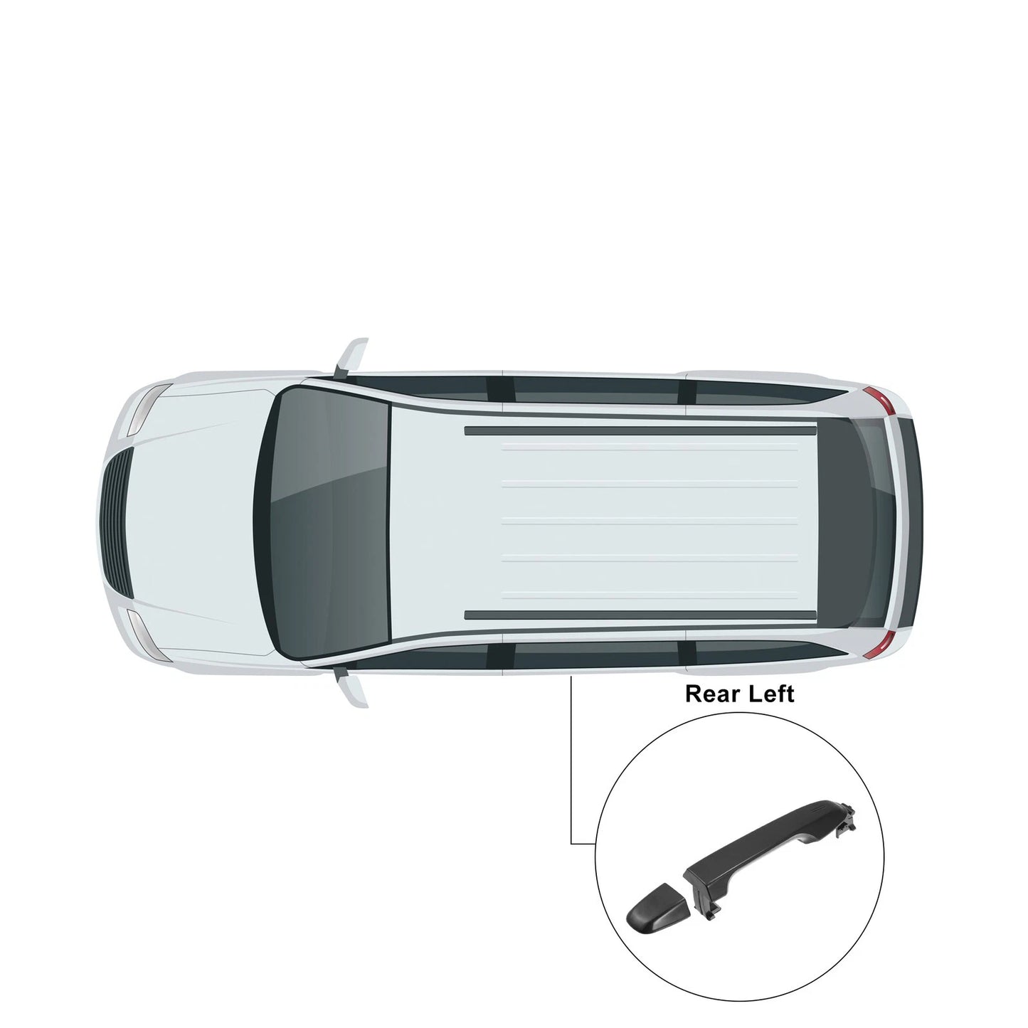 Exterior Door Handle for Toyota Camry (Black) (2018–2023)