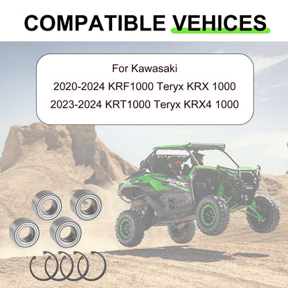 Set of 4 Wheel Bearings for Kawasaki KRT1000 Teryx KRX KRX4 (2020–2024)