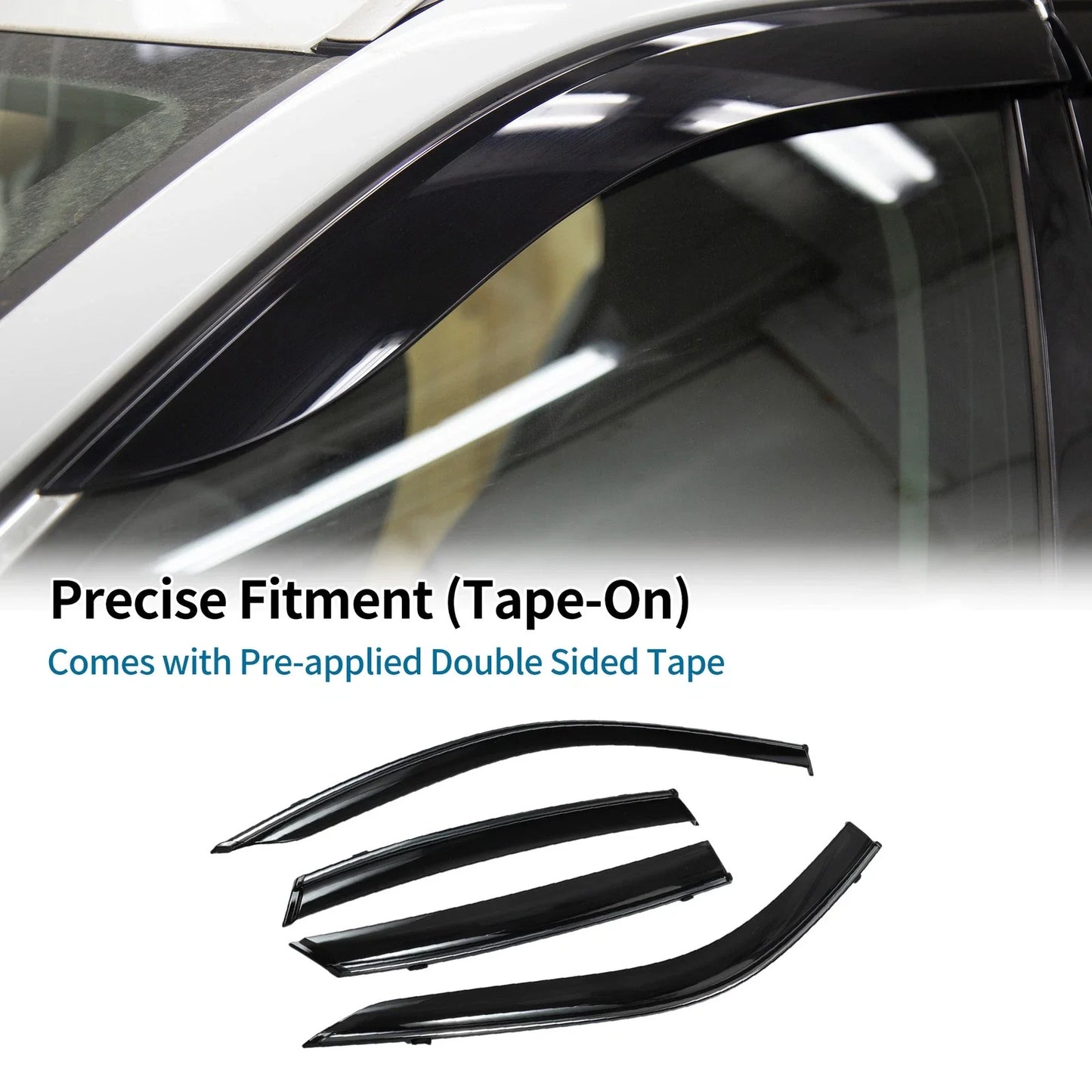 Window Deflectors for Honda Civic Sedan 2022 Side Vent Visors Black 1 Set