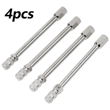 4x 100mm Metal Tire Wheel Valve Extension Cap Stem for Car Truck Van