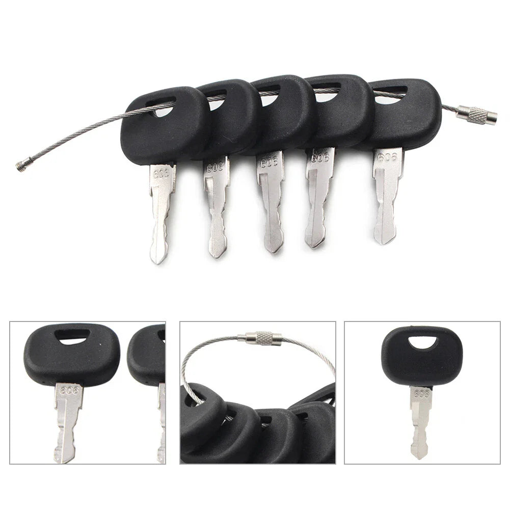 5 x Ignition Starter Keys for Liebherr & John Deere Heavy Equipment