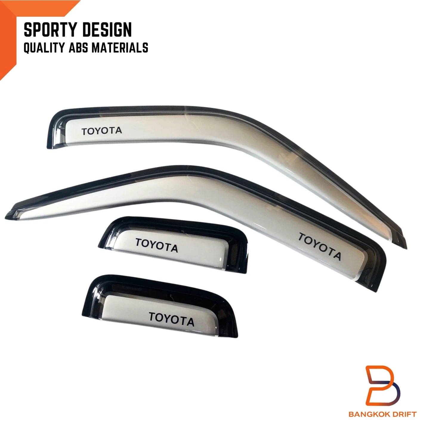 Silver Weather Shield Window Visor Rain Guard for Toyota Hilux Ute (88-96)