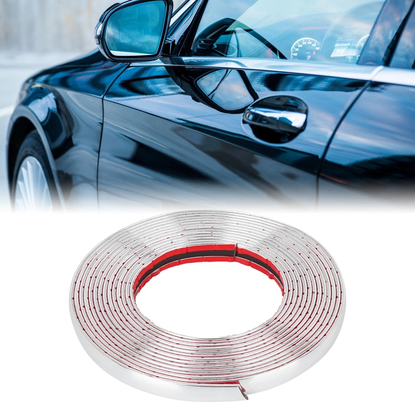 5m x 15mm Chrome Door Edge Trim for Universal Vehicles