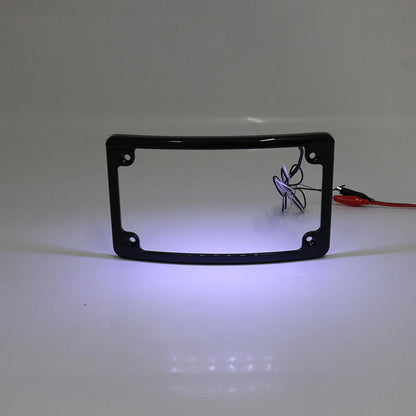 Black Rear License Plate Frame Bracket w/Light for Harley Touring (2009-2023)