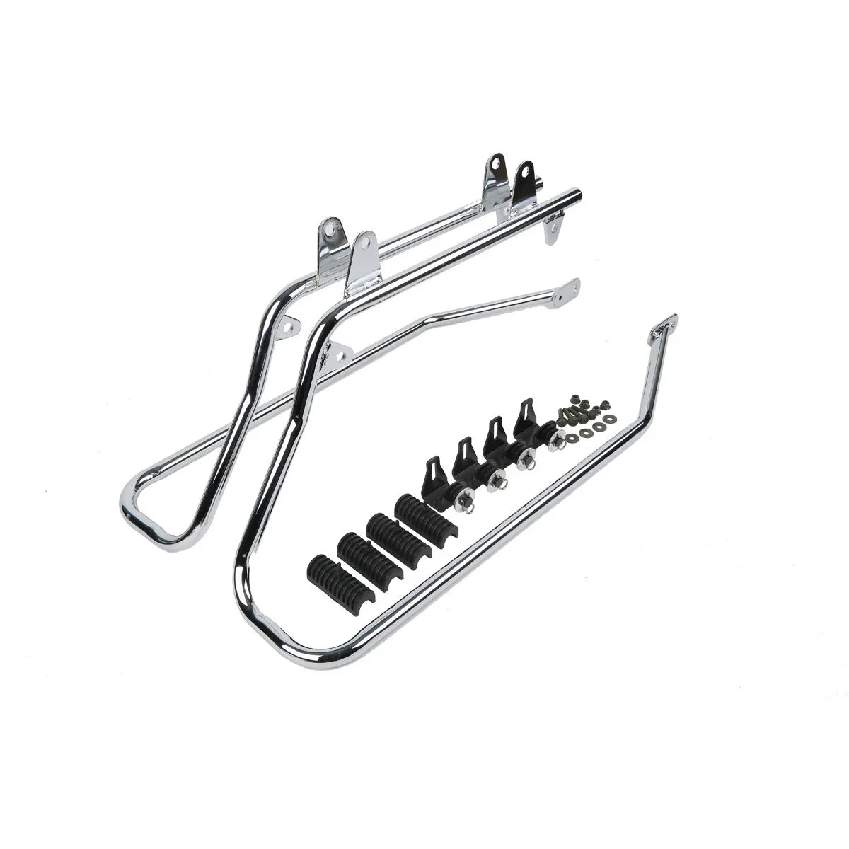 Saddlebags Black Latch Chrome Bracket for Harley Softail (1984 - 2017)