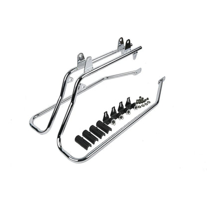 Saddlebags Black Latch Chrome Bracket for Harley Softail (1984 - 2017)