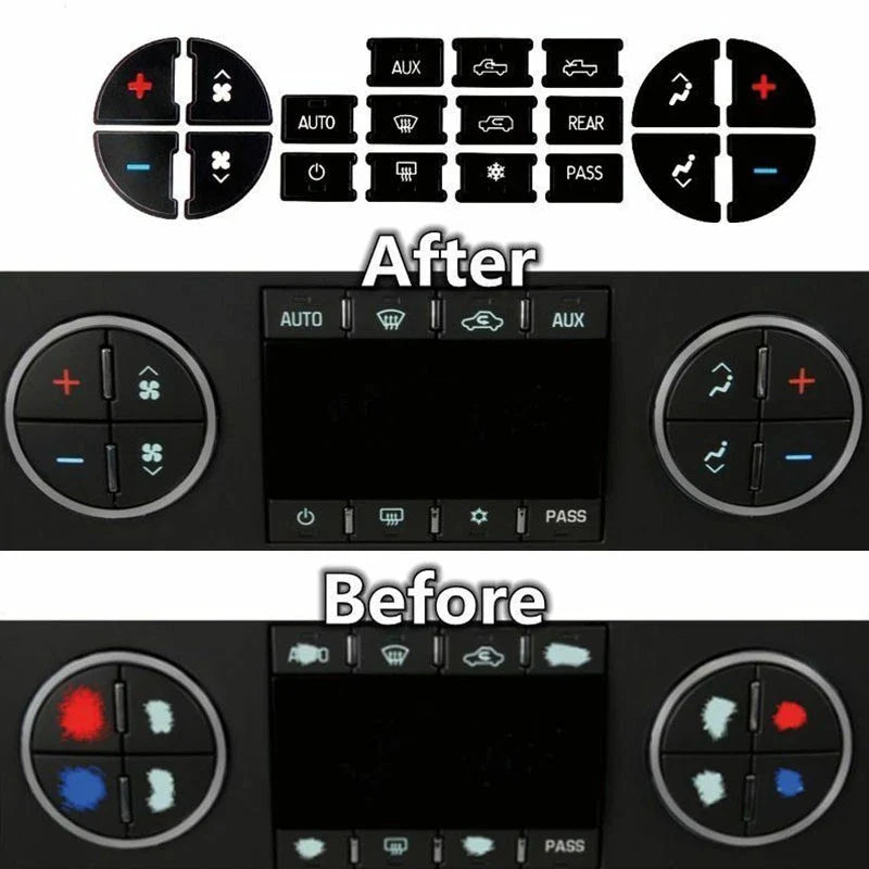 AC for DASH Button Decal Stickers for Buick Enclave (2008–2023)