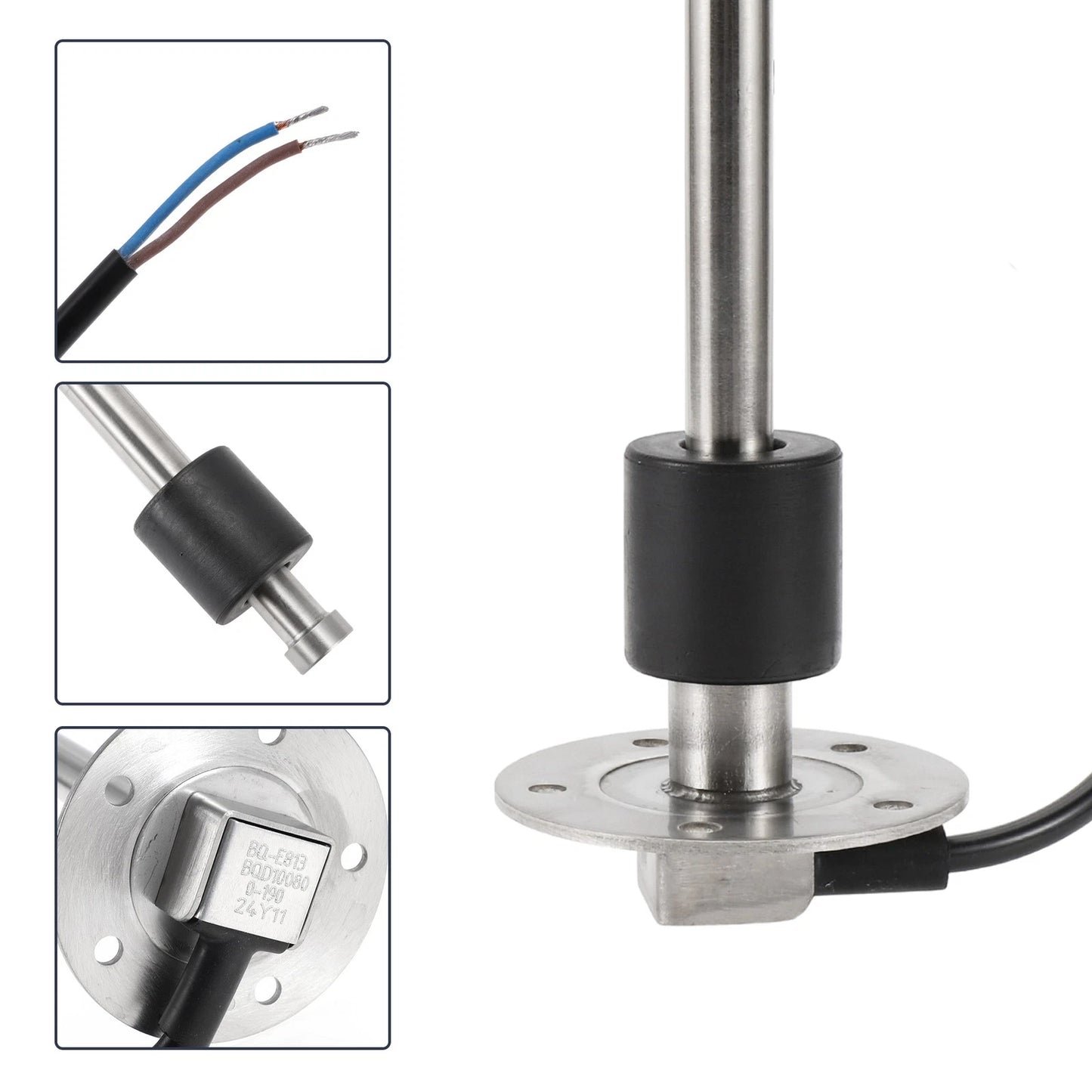 Fuel Sending Unit and Gauge Kit 0-190 Ohm 813mm for Boat Car