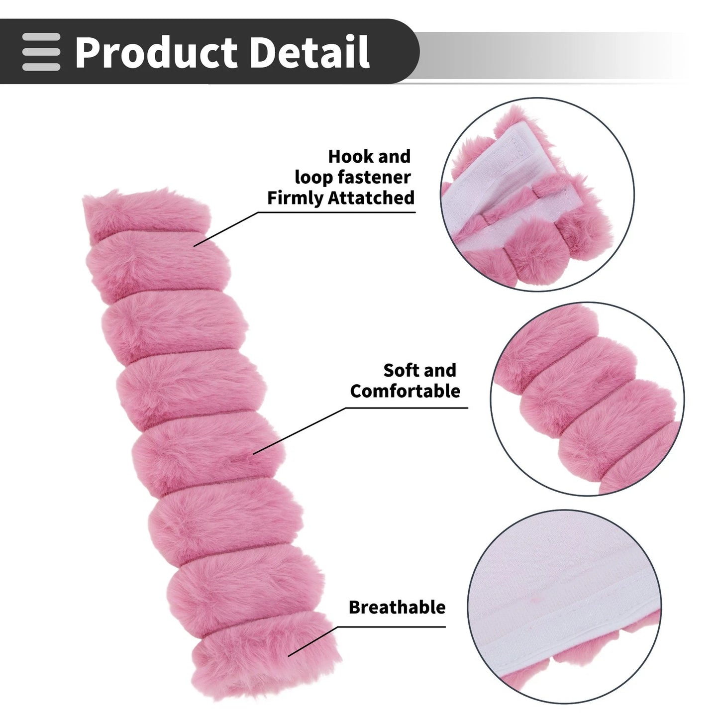 Set of 2 Rose Red Seat Belt Cover Pads for Universal Fit (24cm)