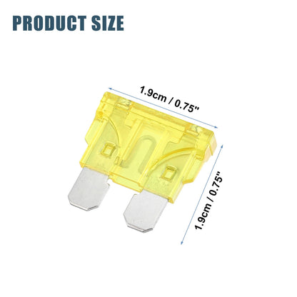 30pcs 20A Medium Blade Style Fuses for Automotive Car Boat