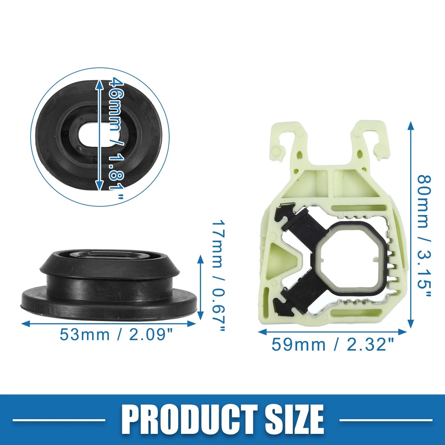 Set of 4 Upper Radiator Bracket Mounting Kit 5Q0121367E for Volkswagen
