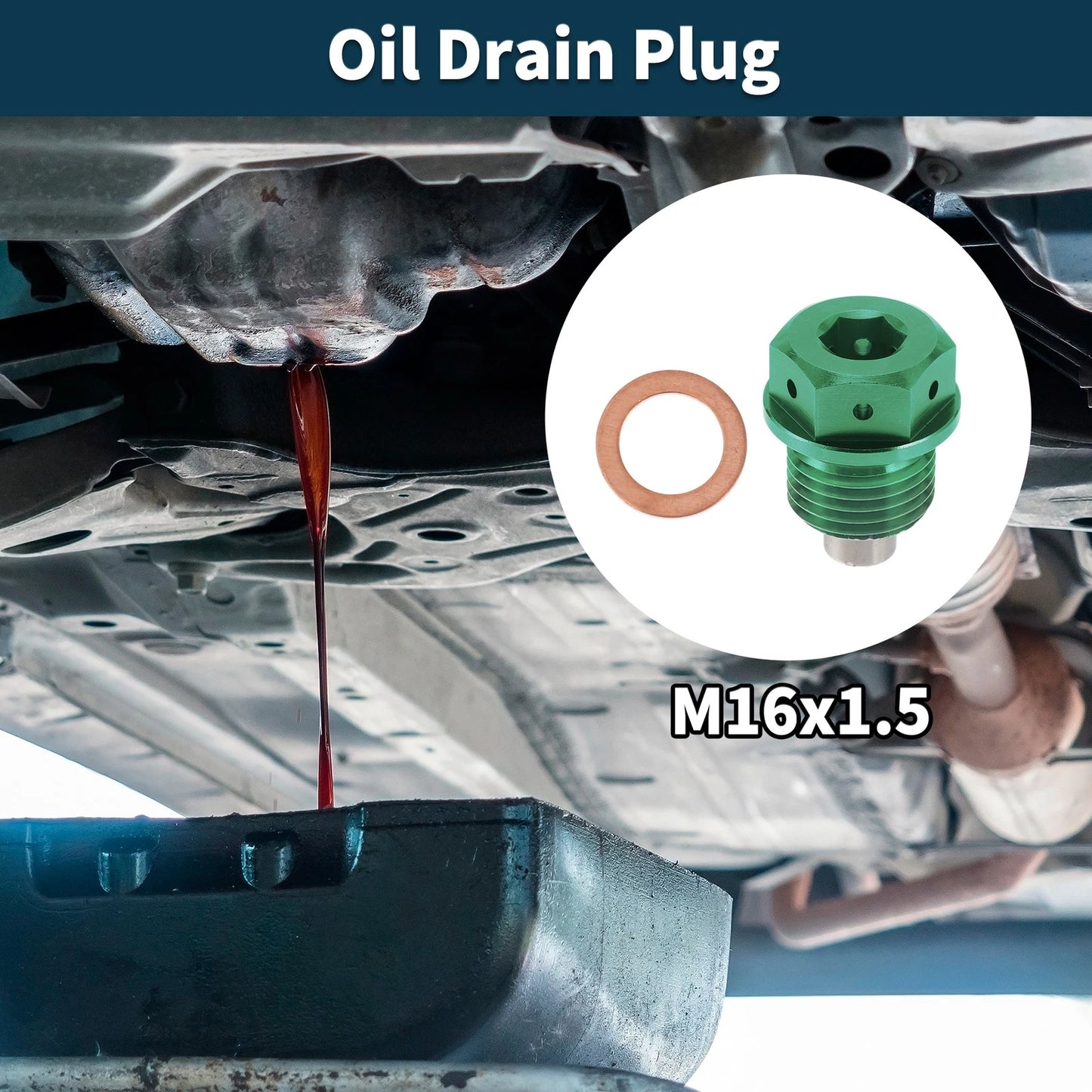 M16x1.5 Magnetic Oil Drain Plug Titanium Alloy for Universal Applications