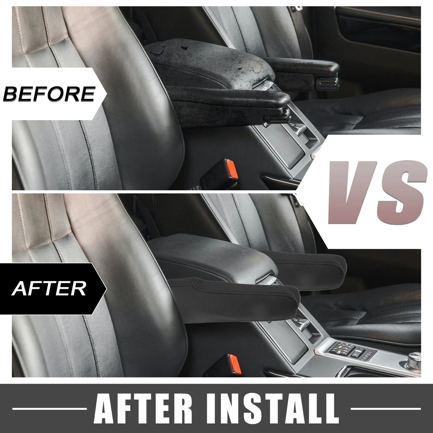 Car Armrest Covers for Honda Odyssey (2012-2017) - 1 Pair, Black