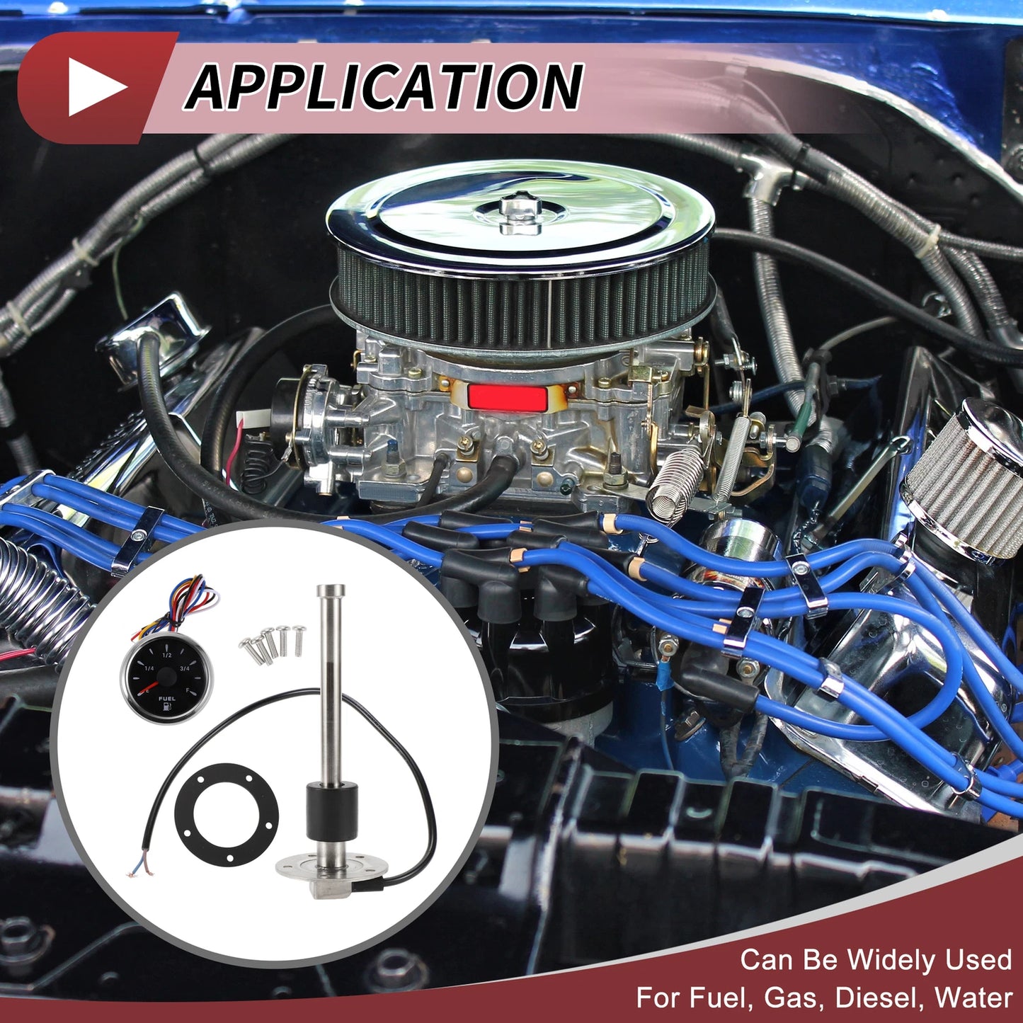 Fuel Sending Unit and Gauge Kit 0-190ohm 200mm for Boat Car Truck